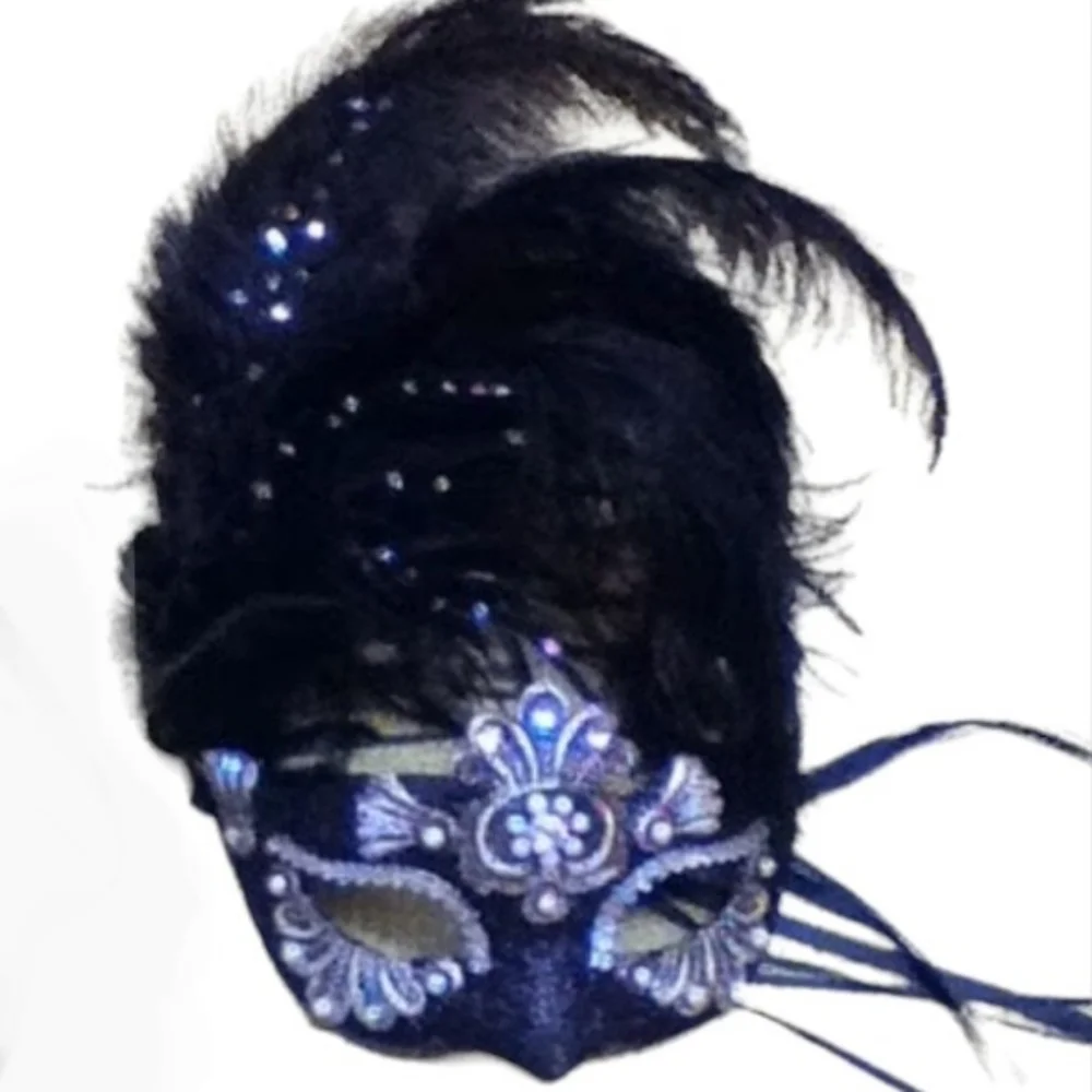 Custom Handmade Masquerade Mask - Black